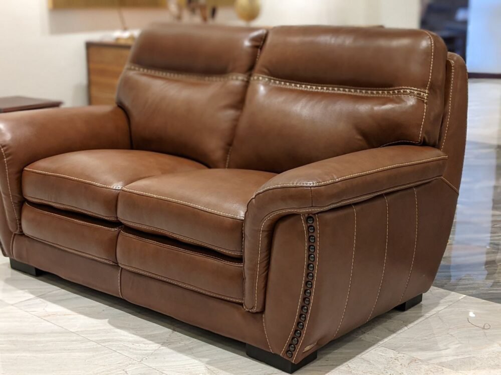 Olympus Full Leather 7 Seater Sofa in Brown Leather