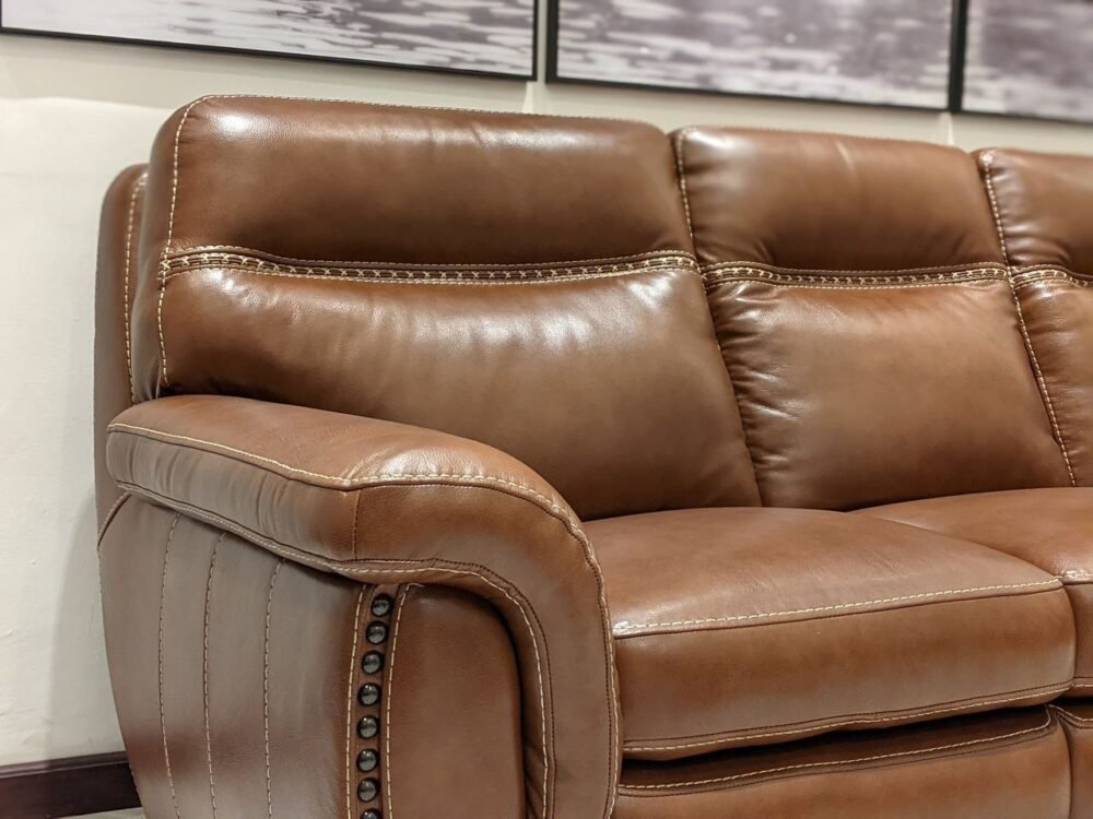 Olympus Full Leather 7 Seater Sofa in Brown Leather