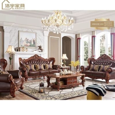 Good quality american wooden curving living room Sofa Set