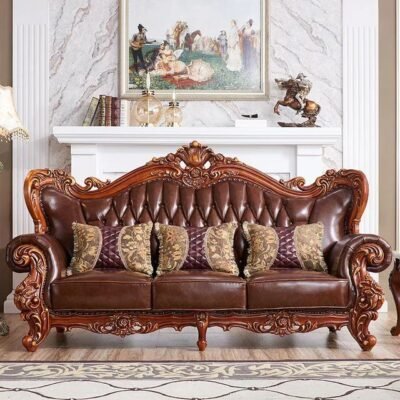 Good quality american wooden curving living room Sofa Set