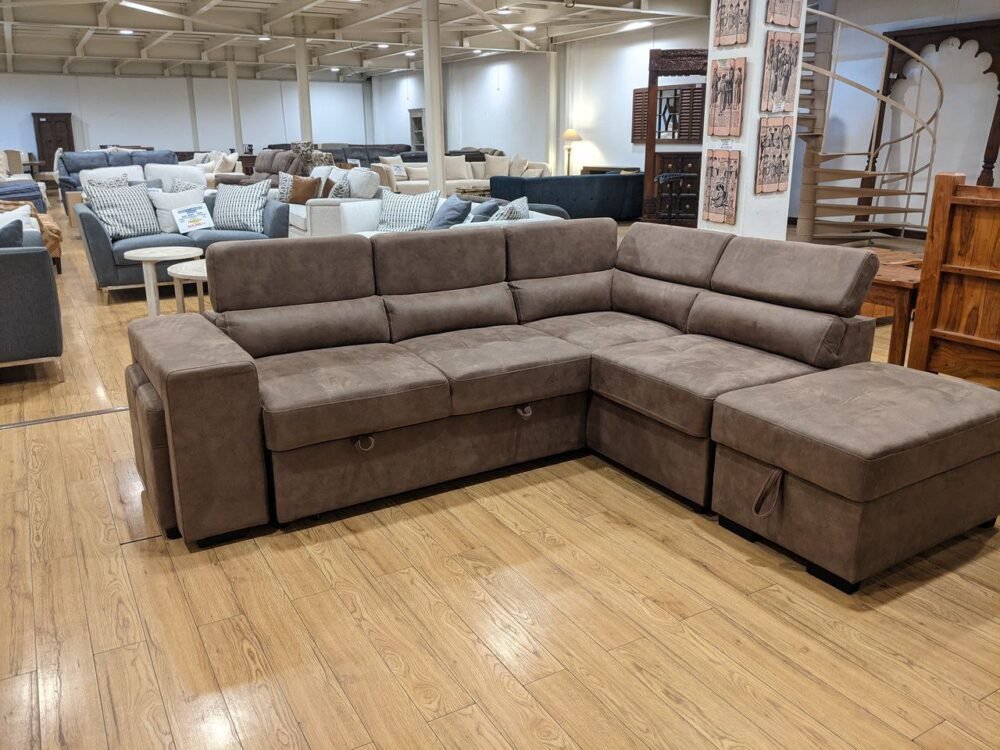 Oscar Sectional Sofa Bed - Mocha