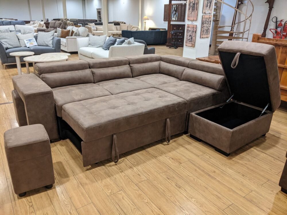 Oscar Sectional Sofa Bed - Mocha