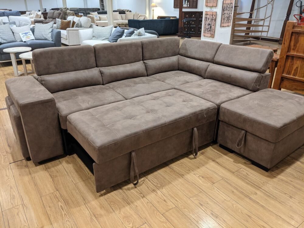 Oscar Sectional Sofa Bed - Mocha