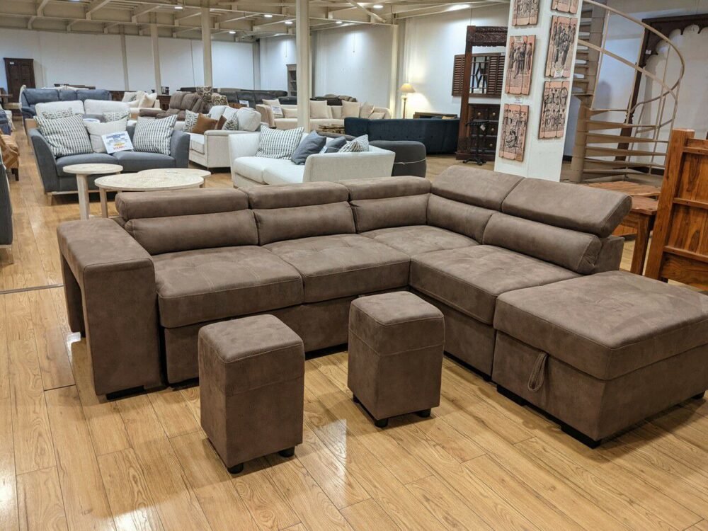 Oscar Sectional Sofa Bed - Mocha