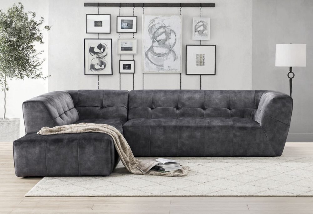 Rosa Corner Sofa in dark grey