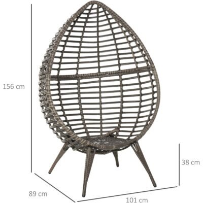 Outsunny Rattan Wicker Teardrop Chair