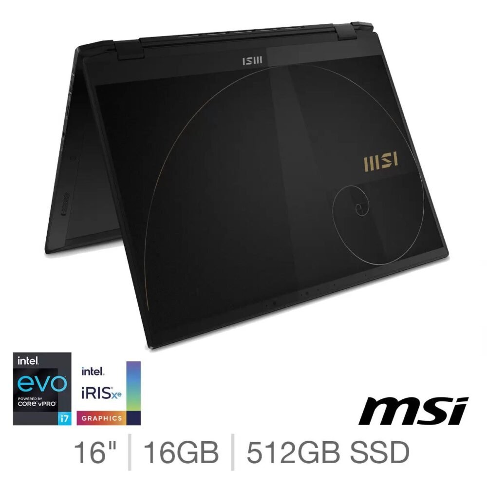 MSI Summit E16 Flip, Intel Core i7, 16GB RAM, 512GB SSD, 16 Inch Convertible Laptop, 9S7-159231-030